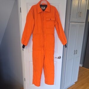 American Field Bright Hunters Orange Men's Work-Style Jumpsuit Large Coveralls